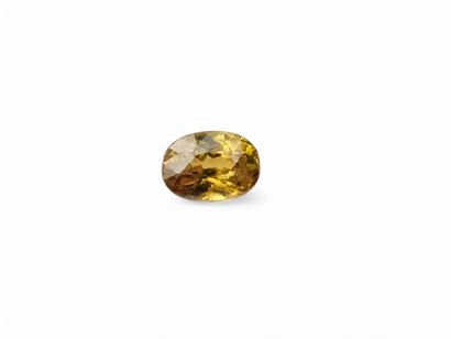 SPHENE greenish yellow Madagascar ovale 6,8...