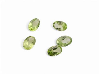 PERIDOT green Nbr 5 , ovale , Pakistan ,...