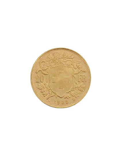 PIECE de 20 francs or suisse 1935
Poids :...