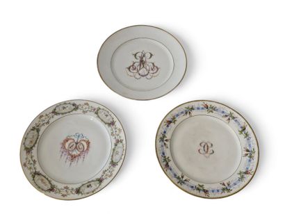 LIMOGES OR PARIS
Three porcelain plates with...