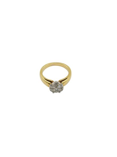 BAGUE en or deux tons 750° ornée de sept...