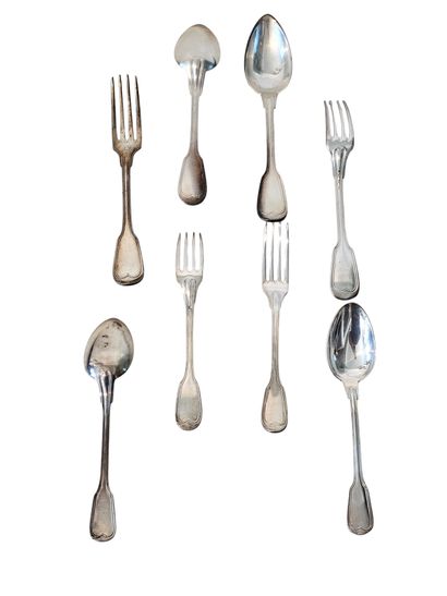 Set of silver-plated metalware modelled on...