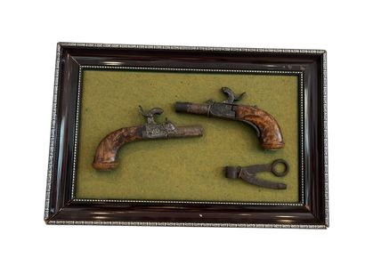 Pair of percussion pocket pistols, forced...