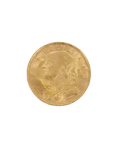 PIECE de 20 francs or suisse 1935
Poids :...