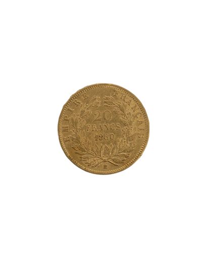 PIECE de 20 francs or 1860/BB
Poids : 6,...