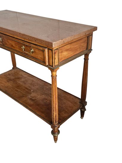 CONSOLE forming a side table in mahogany...