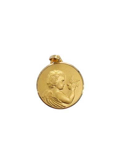 MEDAILLE en or jaune 750° représentant un...
