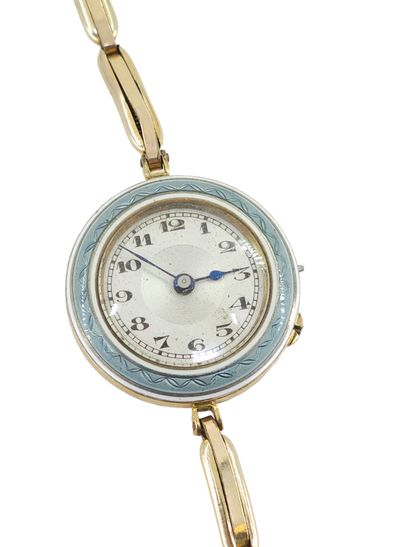 MONTRE bracelet de dame, boîtier rond en...