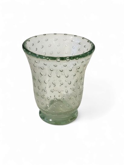 DAUM NANCY
Green translucent bubble glass...