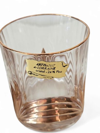 CRISTALLERIE DE LORRAINE 
Gold-plated whisky...