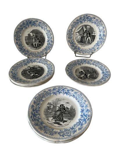 CREIL AND MONTEREAU 
Set of twelve fine earthenware...