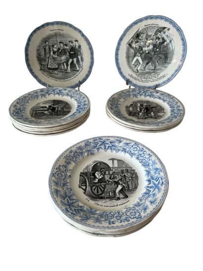 CREIL AND MONTEREAU 
Set of twelve fine earthenware...