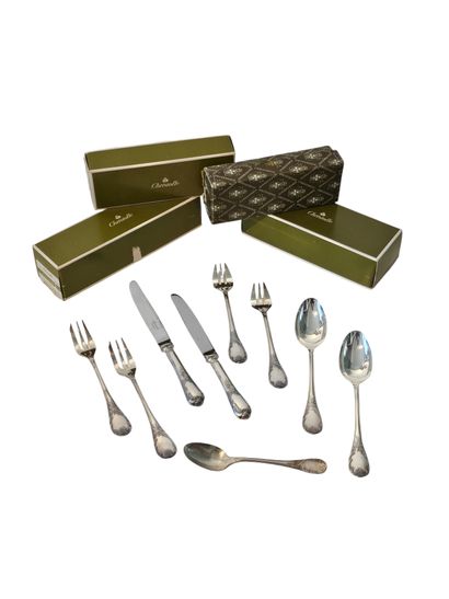 CHRISTOFLE - MARLY model
99-piece silver-plated...