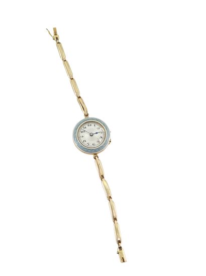 MONTRE bracelet de dame, boîtier rond en...