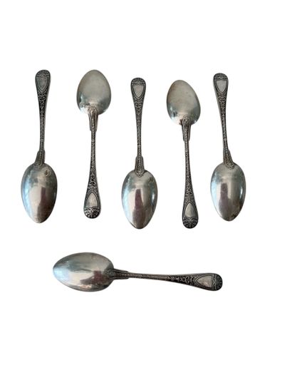 set of silver cutlery, old fashioned poincon...