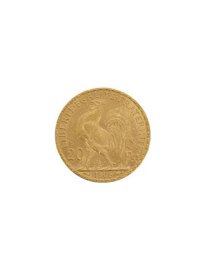 PIECE de 20 francs or au coq 1905
Poids :...
