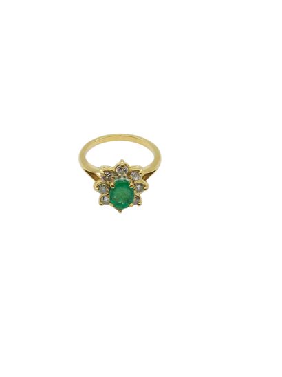 BAGUE marguerite en or jaune 750° ornée d'une...