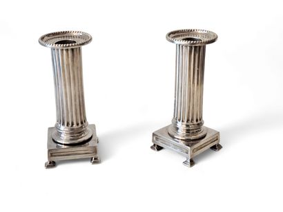 FRENCH WORK XIXth century
Pair of silver-plated...
