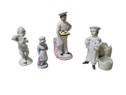 Set of four porcelain subjects representing...