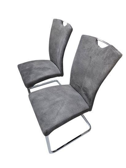 Set of four chairs, metal frame, seat and...