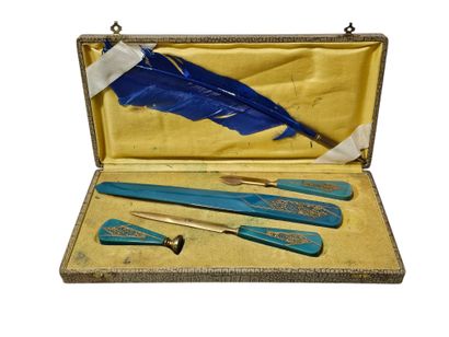 Five-piece desk set | Circa 1920
Gilt metal,...