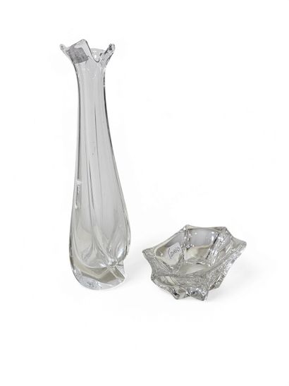 DAUM
Crystal vase soliflore 
Signed on the...