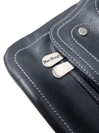 MAC DOUGLAS 
Black leather shoulder bag with...