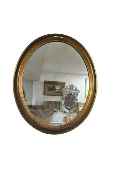 Miroir ovale en chêne