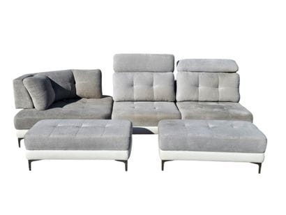 Home Living room 
White leather and grey...