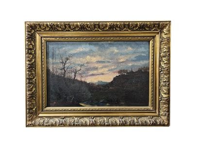 THARNOTY (?)
Landscape at dusk
Framed oil...
