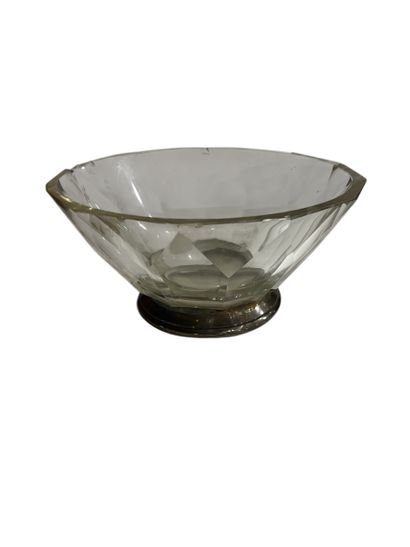 Crystal FRUIT CUP, silver-ringed base
Damage...