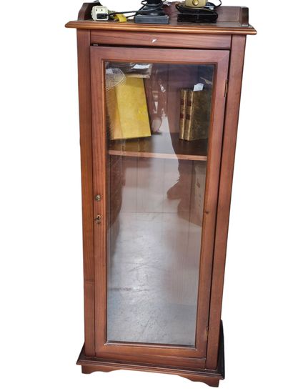 Walnut-stained natural wood display case