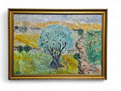 GIL XXème siècle
Paysage provençal 
Huile...