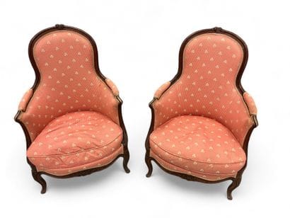 Pair of shepherd's chairs in natural wood...