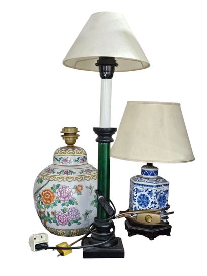 ASIAN WORK XX th century 
three ceramic vases...