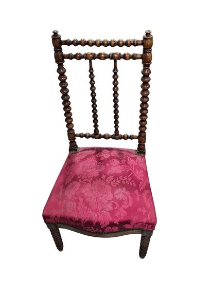 19th century WORK 
Nanny chair in walnut,...