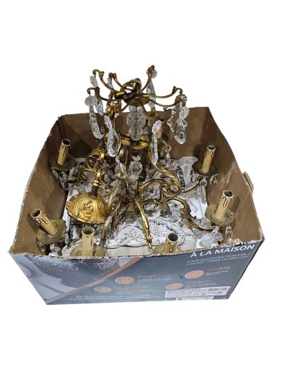 Louis XV style ormolu eight-light chandelier...