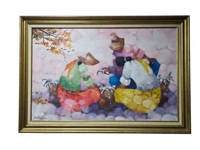 Filipino work Xxth century
The fish sellers
Framed...