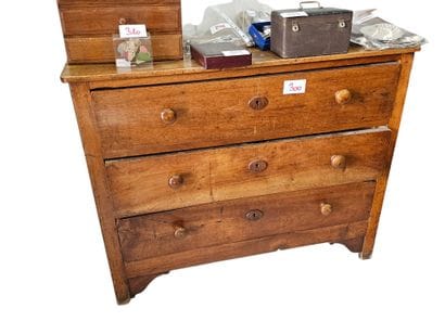 Wooden chest of drawers 
Opening with three...