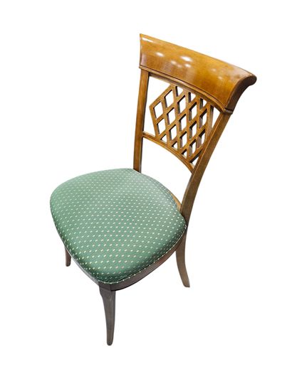 Set of four chairs and an armchair in wood...