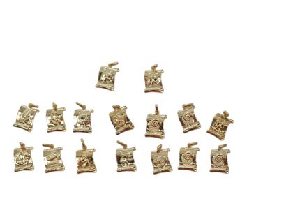 SET OF SEIZE astrological sign pendants in...