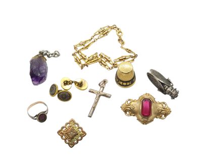 LOT of costume jewelry including: 
Two brooches...