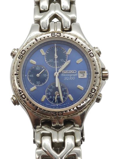 SEIKO SQ 100 Titanium 
Steel wristwatch,...