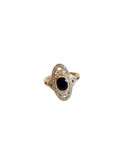TRAVAIL FRANCAIS XXème siècle 
Bague, type...