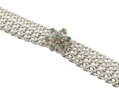 TRAVAIL ITALIEN 
Bracelet en or gris 750°...