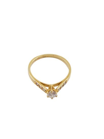 BAGUE solitaire en or jaune 750° ornée d'un...