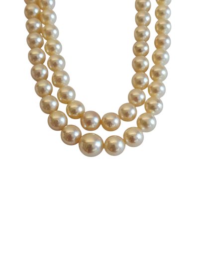 COLLIER de perles de culture en chute, fermoir...