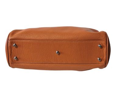 MAC DOUGLAS 
Handbag in orange leather, silver...