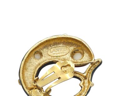 LANVIN 
Pair of fish motif ear clips in black...