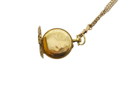 MONTRE de col en or jaune 750° accompagnée...